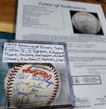 ⚾️1997 AL All-Star Team Signed Baseball Rivera, Ripken Jr,Mussina,Clemens*JSA⚾️ picture