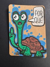 aceo original drawing Por Qué (Why?) Turtle painting by Covz picture