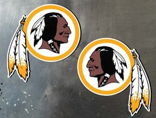 Washington Redskins Left and Right Water Proof UV Safe Glossy Vinyl Stickers x2 picture