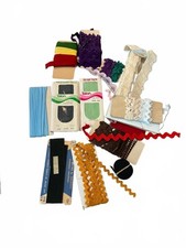 Vintage Sewing Trim and Notions Craft Lot Ric Rac Elastic Bias Tape and Snaps picture