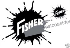 Fisher Snow Plow Decal Kit 2pc. LARGE NEW BLACK Large Blade Sticker & Mini (FB1) picture