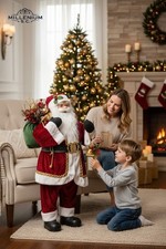 3 FT Luxury Christmas Santa Figure with Presents & Lantern | Large Indoor Decor picture