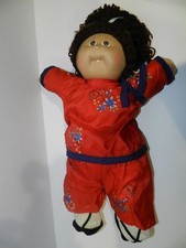 VINTAGE Cabbage Patch Kids Doll Brown Hair Brown eyes Girl Xavier Roberts 1985 picture