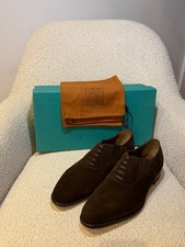 Edward Green Clare Mocca Dark Brown Mink Suede Oxford Shoes UK 11 EU 45 £1,275 picture