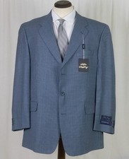 NWT COPPLEY Ermenegildo Zegna Light Blue & Navy Check Jacket Sport Coat 46 R picture