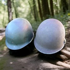 WWII M1 Schlueter 95A Helmet Fixed Bale 1st type St Clair Liner w Rayon Webbing picture