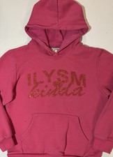 ILYSM Kinda Pink Embellished Hoodie Sweatshirt Adult Small Punk Emo Goth Rocker picture