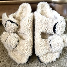 NWOB PAPILLIO BY BIRKENSTOCK ARIZONA EGGSHELL SHEARLING SANDALS SIZE: 7 picture