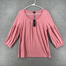 Talbots Top Long Sleeve Women Size Large Pink Casual NEW picture