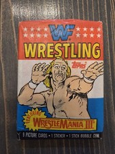 1987 TOPPS WWF WRESTLEMANIA III — 14 SEALED WAX PACK LOT HULK HOGAN BRET HART picture