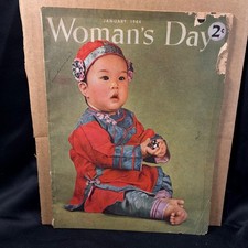 Woman's Day Magazine January 1944 Vintage WWII Wartime Cooking Recipes Ads picture