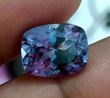 Bi-Color Change 6-8 Ct Sapphire NATURAL Cushion Cut Loose Montana GEMSTONE picture