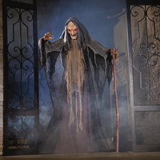 5 Ft Animated Witch Halloween Decoration, Life-Size Standing Spooky Prop picture