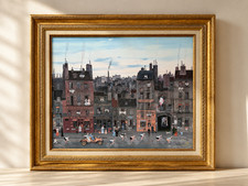 Michel Delacroix Framed “La Course” Print  in gold ornate trim frame - 24x22 picture