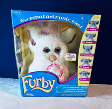 Furby Rare Marshmallow White & Cream with Purple Eyes Pink Hair 2005 New in Box picture
