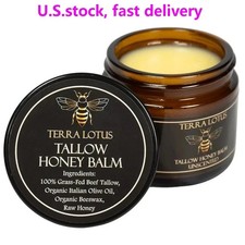 NEW Terra Lotus ORGANIC Beef Tallow Balm Raw Honey Citrus Moisturizing Cream picture