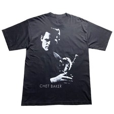 Vtg CHET BAKER Live In Tour Cotton Black All Size Unisex Shirt PP134 picture