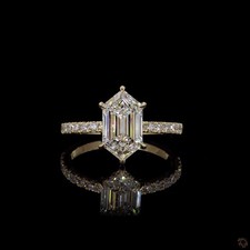 3ct Dutch Marquise Lab Grown Diamond Ring Yellow Gold Pave IGI picture