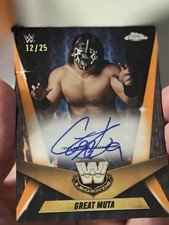 🔥#12/25 Great Muta 2025 WWE Topps Chrome Great Legendary Orange On Card Auto SP picture
