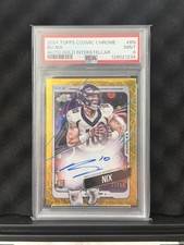 2024 Topps Cosmic Chrome Autograph Bo Nix Gold Interstellar  21/50 Rookie PSA 9 picture
