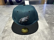 NWT New Century Philadelphia Eagles Green/ Black Brim SnapBack Hat Cap Lid picture