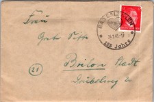 1945 Bad Salzuflen Germany WWII Stamp Cover Locally used  to Brilon picture