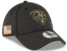 Authentic New Era NFL Salute To Service Chicago Bears Head Blk 39Thirty Flex Hat picture