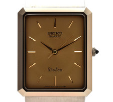 [ Near MINT ] Seiko Dolce 1221-5640 Vintage gold Tank Quartz Men's Watch JAPAN picture