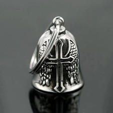 Motorcycle Guardian Bell Stainless Steel Lucky Charm Bell Hanger Chrome Decor picture