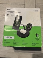 Belkin Boost Charge Pro 3-in-1 Qi2 Charging Stand w/ Magsafe WIZ023 - Black picture