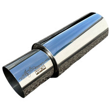 HKS OEM HI-POWER UNIVERSAL SINGLE EXHAUST MUFFLER Inlet 2.5 Outlet 4.0 Inches SS picture