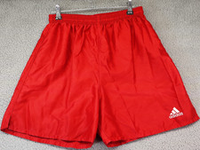 VTG Adidas Nylon Satin Shiny Dazzle Glanz Sprinter Red Shorts Running Men Small picture