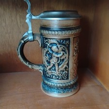 Vintage Old Gerz W. Germany Heavy Lidded Beer Stein Mug picture