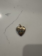 Vintage 1/20th 12k gold-filled heart-shaped locket pendant with rhinestone tiara picture