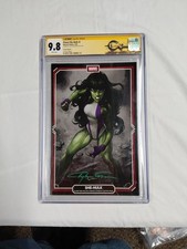 Planet She-Hulk #3 CGC 9.8 SS Clayton Crain Signed Green Sig Variant Marvel picture