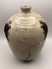 Jorge Wilmot Tonala Mexico Stoneware Vase Applied Fish Signed W Art Pottery picture