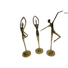  3-Vintage Deco Brass Ballerina Vintage Dancer Figural Nude Sculpture picture