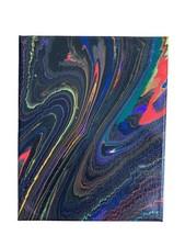 Original Fluid Abstract Drill Spin Art Acrylic Pour Painting on Canvas Signed picture