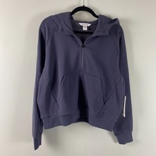 Athleta Easy Fleece 1/2 Zip Hoodie Size M Purple Sweatshirt #473713 picture