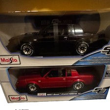 2 x Maisto Buick Grand National 1987 1:18 Diecast Car Black/Red Special Ed Boxed picture