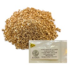 1 gram Refined Pure 24K Gold .9999+ Fine Gold Grain Shot Casting picture