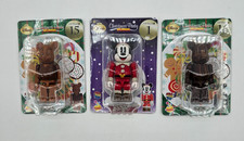Lot of 3 Medicom Bearbrick Disney Christmas Party Collectible Figures *And Gift* picture