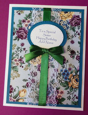 Birthday Card for Sister or Sister-In-Law Personalized Name and Verse Inside picture