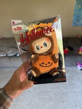 Pop Mart Labubu Halloween Sitting Pumpkin Vinyl Plush Pendant Sealed NEW USA picture