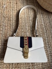 Gucci Sylvie Medium Leather Shoulder Bag White Gold Hardware picture