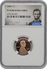 1984-S Lincoln Memorial Proof Penny Coin 1 Cent NGC PF70 Ultra Cameo picture