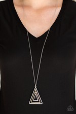 Tri Harder Silver Necklace Paparazzi New picture