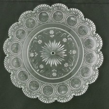 Vintage 1892 Duncan & Miller Glass Company EAPG Star Dewdrop Glass Cake Plate picture