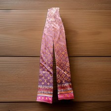Authentic Louis Vuitton Pink Burgundy Monogram Map Silk Bandeau Scarf Twilly picture