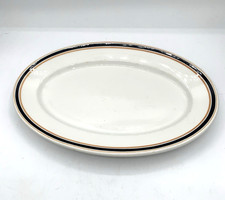 Vintage Opco Restaurant Ware Black & Orange Band PLATTER 12 1/2